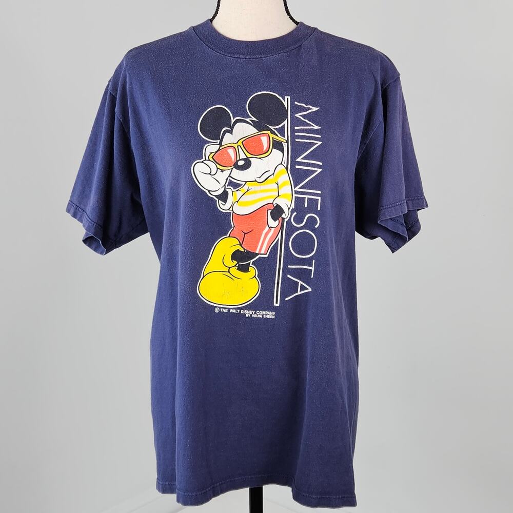 Velva Sheen Vintage‎ 90s Disney Mickey Mouse Minnesota T-Shirt | Adult Large